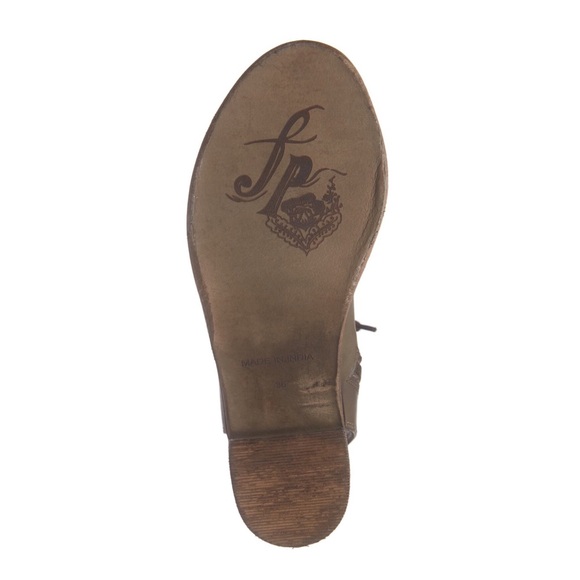 NEW Free People Brown Open Toe Leather Booties City of Lights Size EU40 US10 - Picture 8 of 14